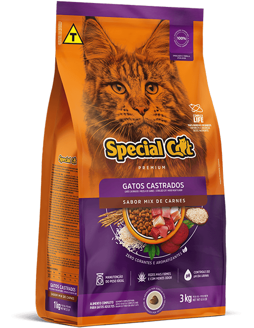 Embalagem de Special Cat Castrados Sabor Mix de Carnes