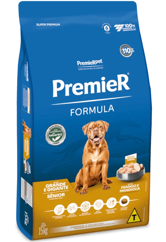 Embalagem de PremieR Formula Cães Seniores Porte Grande & Gigante Frango