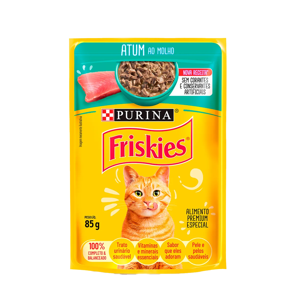 Embalagem de Purina Friskies Gatos Adultos Atum ao Molho (Sachê)