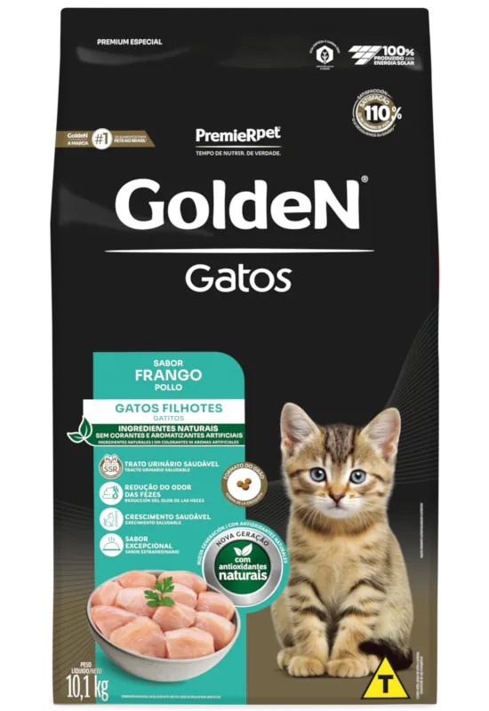 Embalagem de GoldeN Gatos Filhotes Frango