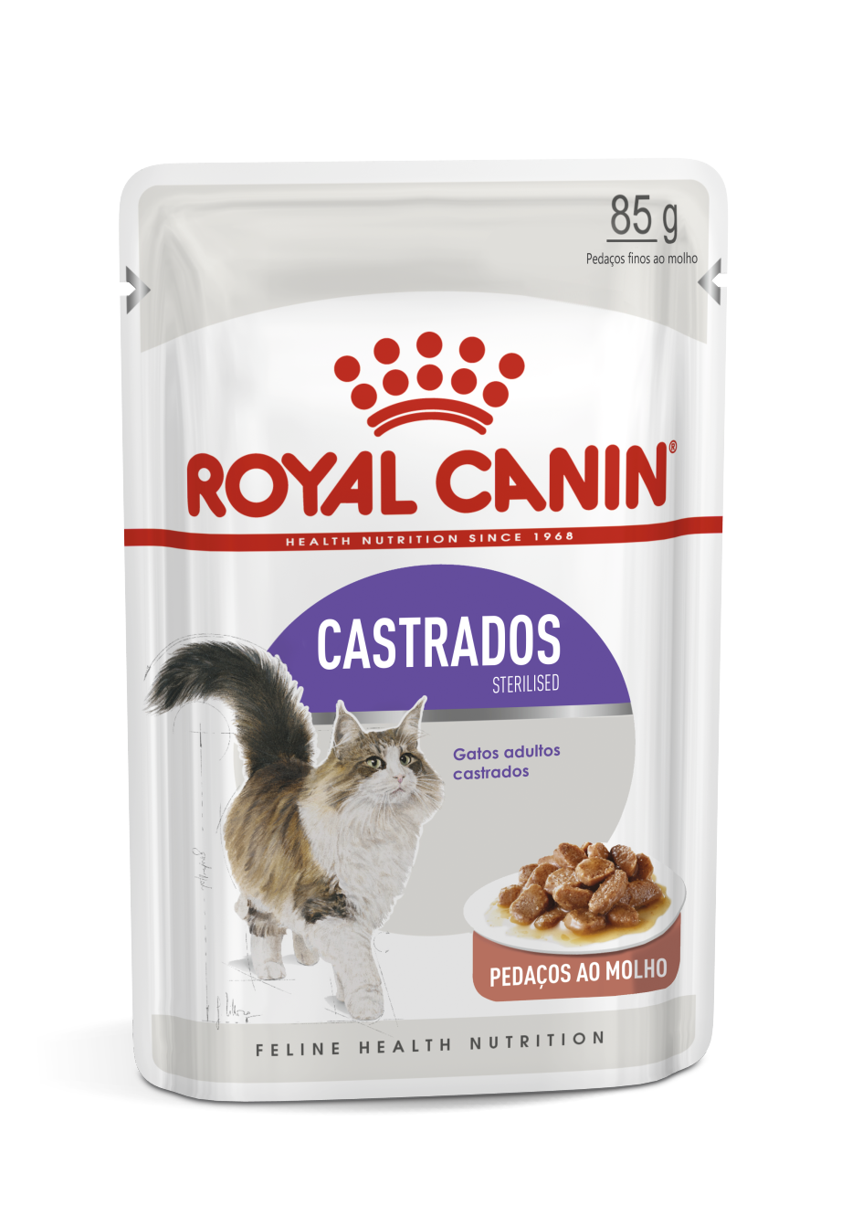Embalagem de Royal Canin Gatos Castrados - Alimento Úmido