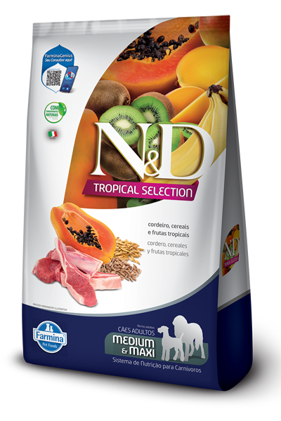 Embalagem de N&D Tropical Selection Canine Cordeiro Adult Medium & Maxi