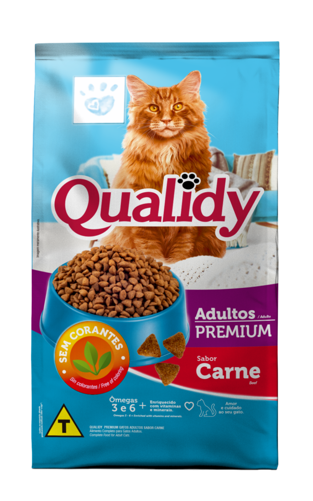 Embalagem de Qualidy Premium Gatos Adultos Sabor Carne