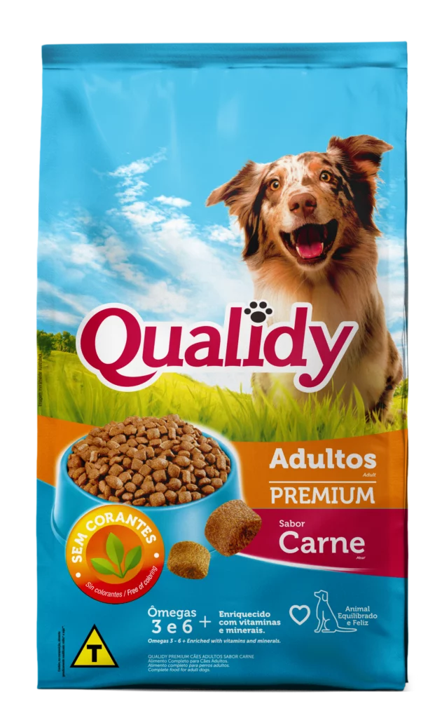 Embalagem de Qualidy Premium Cães Adultos Sabor Carne