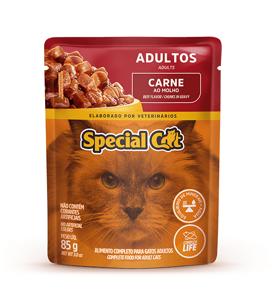 Embalagem de Special Cat Gatos Adultos Sabor Carne (Sachê)