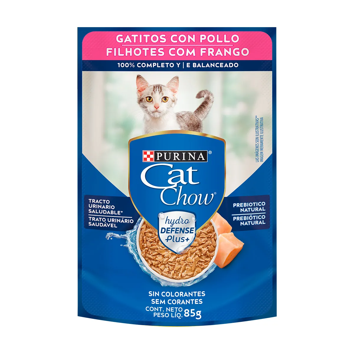 Embalagem de Cat Chow para Gato Filhote Sabor Frango ao Molho