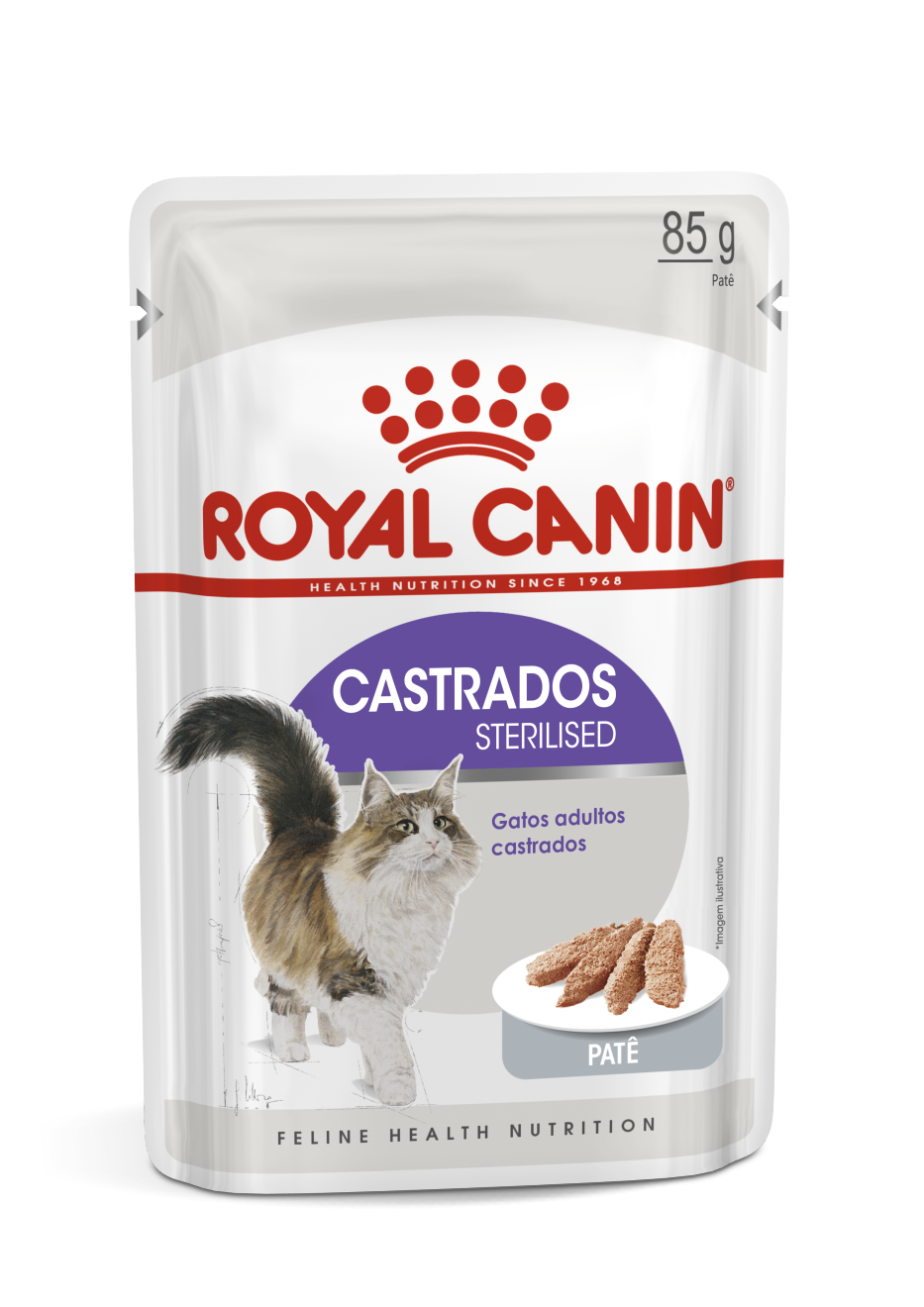 Embalagem de Royal Canin Gatos Castrados Alimentos Úmidos - Patê