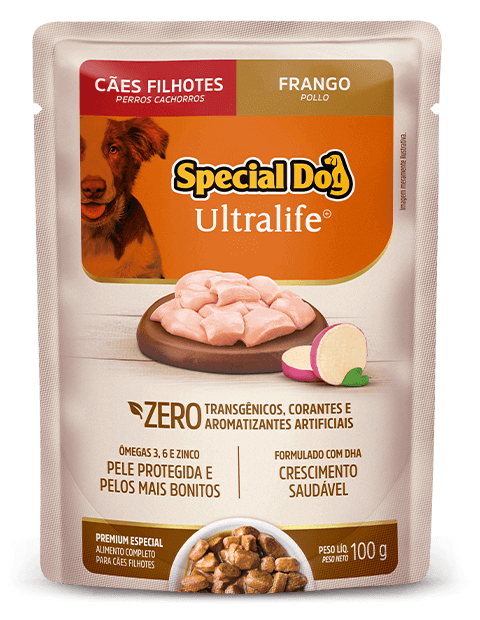 Embalagem de Special Dog Ultralife Cães Filhotes Sabor Frango (Sachê)