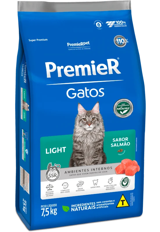 Embalagem de PremieR Gatos Adultos Salmão Light