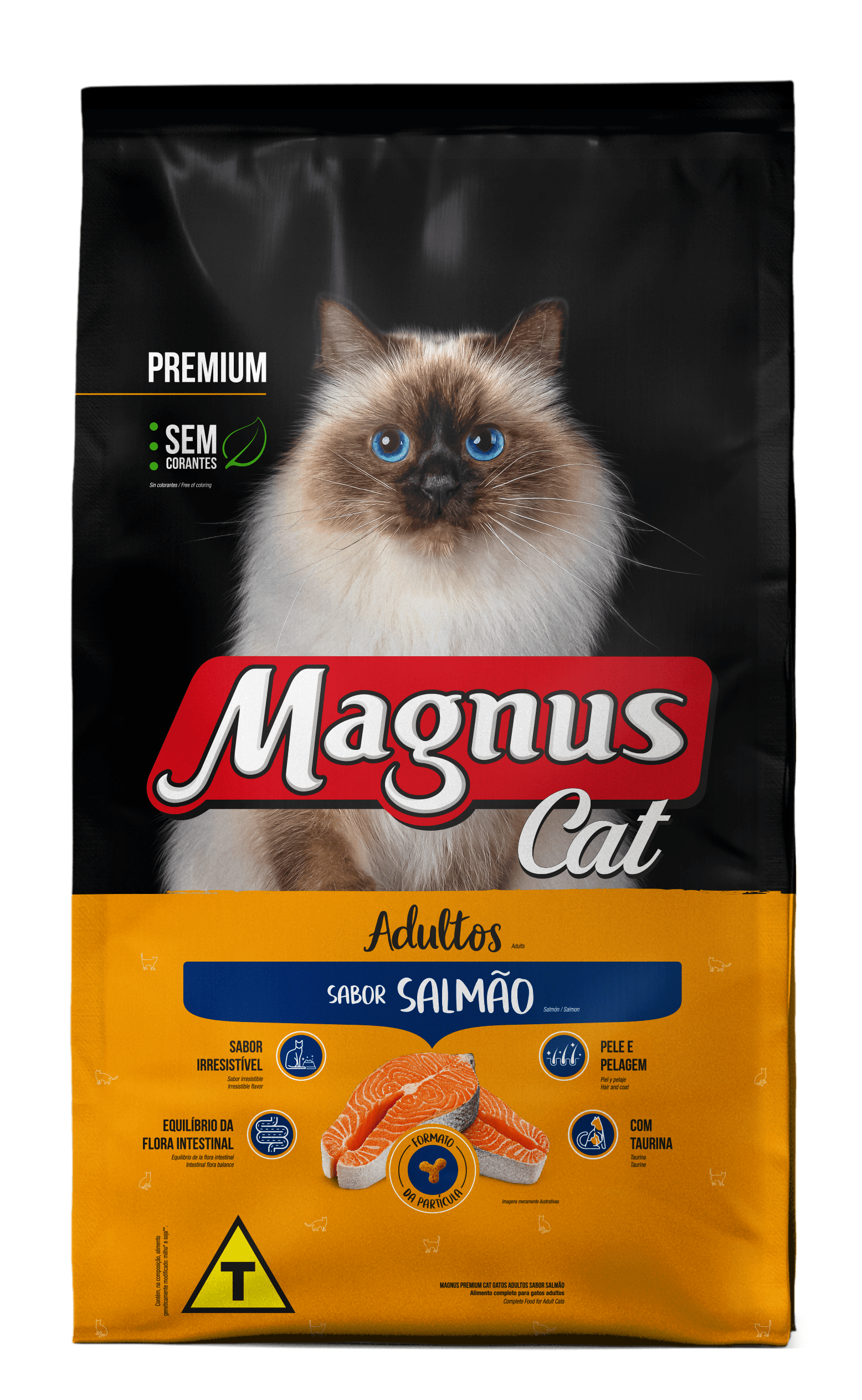 Embalagem de Magnus Cat Premium Gatos Adultos Salmão