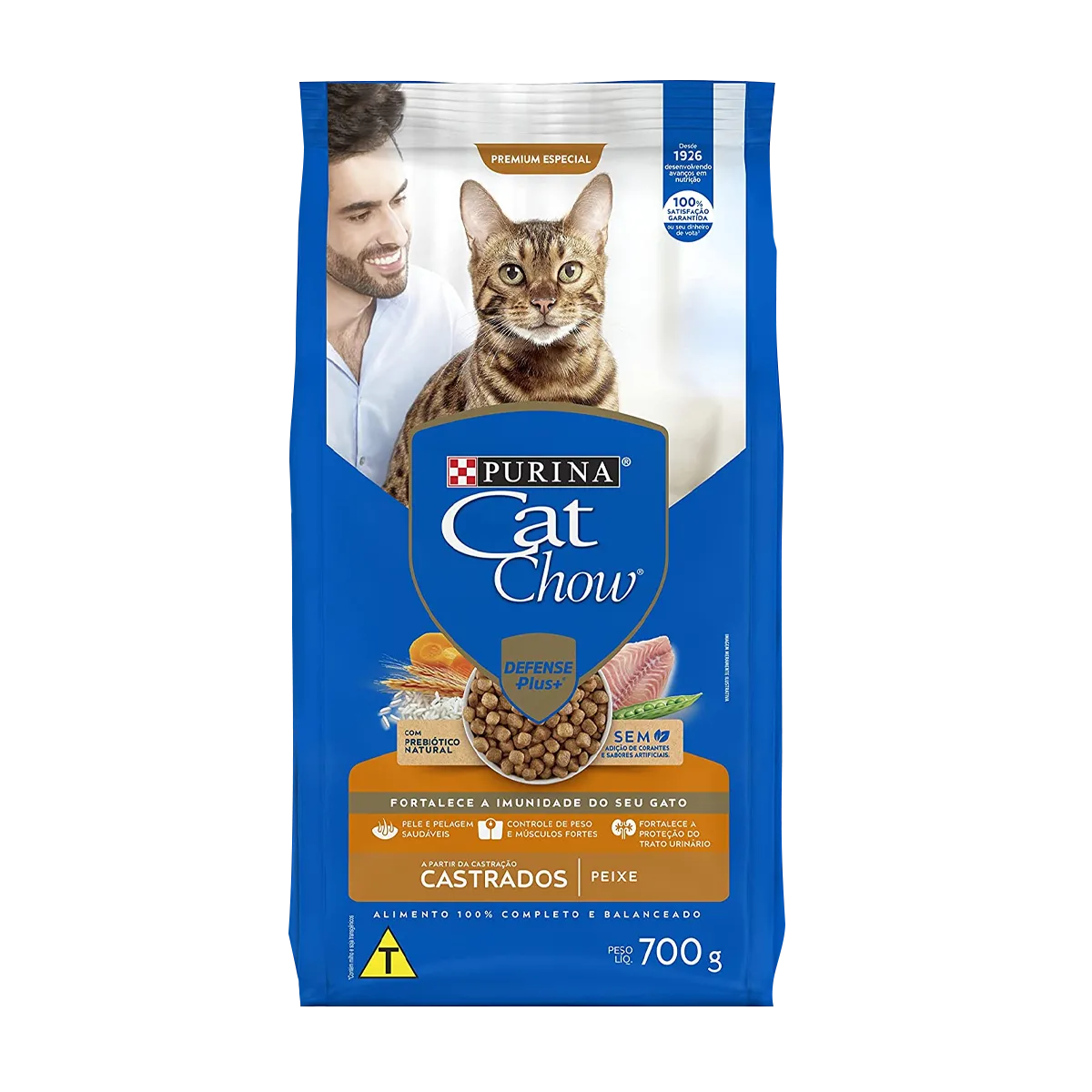 Embalagem de Cat Chow para Gato Castrado Sabor Peixe