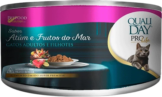Embalagem de Qualiday Prolife Gatos Adultos Sabor Atum e Frutos do Mar Pouch