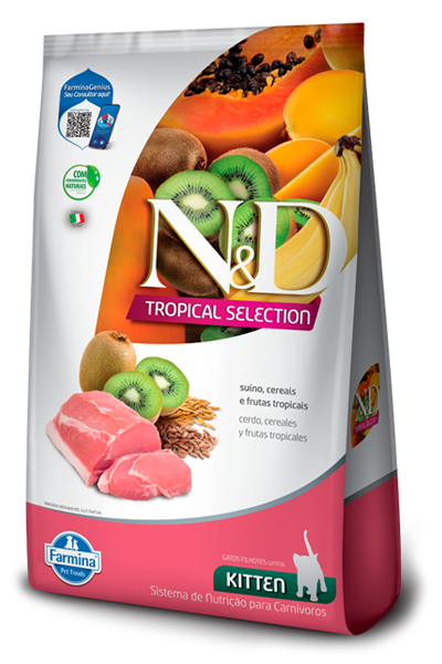 Embalagem de N&D Tropical Selection Feline Suíno Kitten