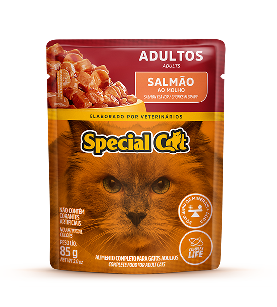 Embalagem de Special Cat Gatos Adultos Sabor Salmão (Sachê)
