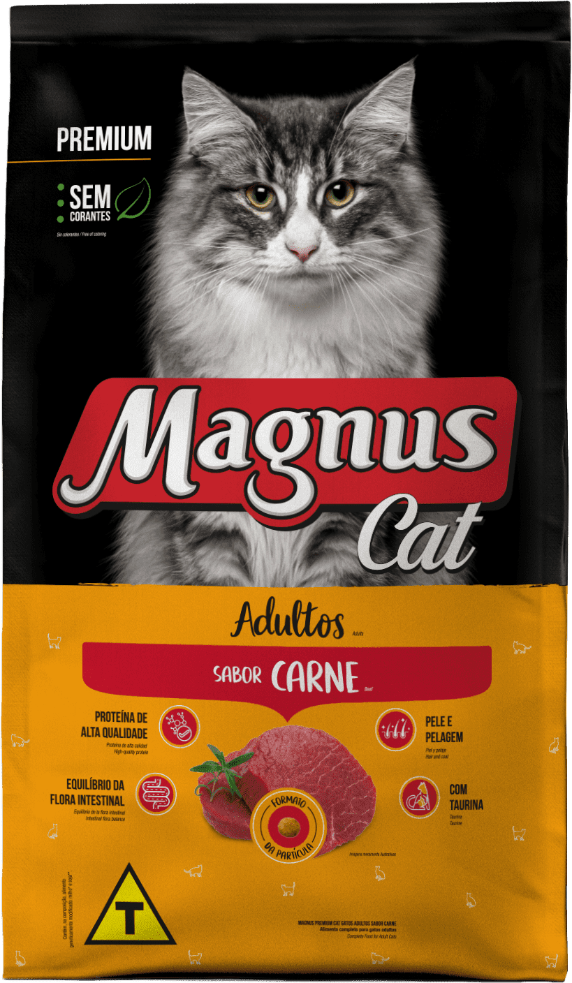 Embalagem de Magnus Cat Premium Gatos Adultos Carne