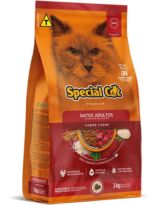 Embalagem de Special Cat Adultos Sabor Carne
