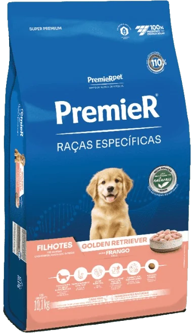 Embalagem de PremieR Raças Específicas Golden Retriever Filhotes Porte Grande Sabor Frango