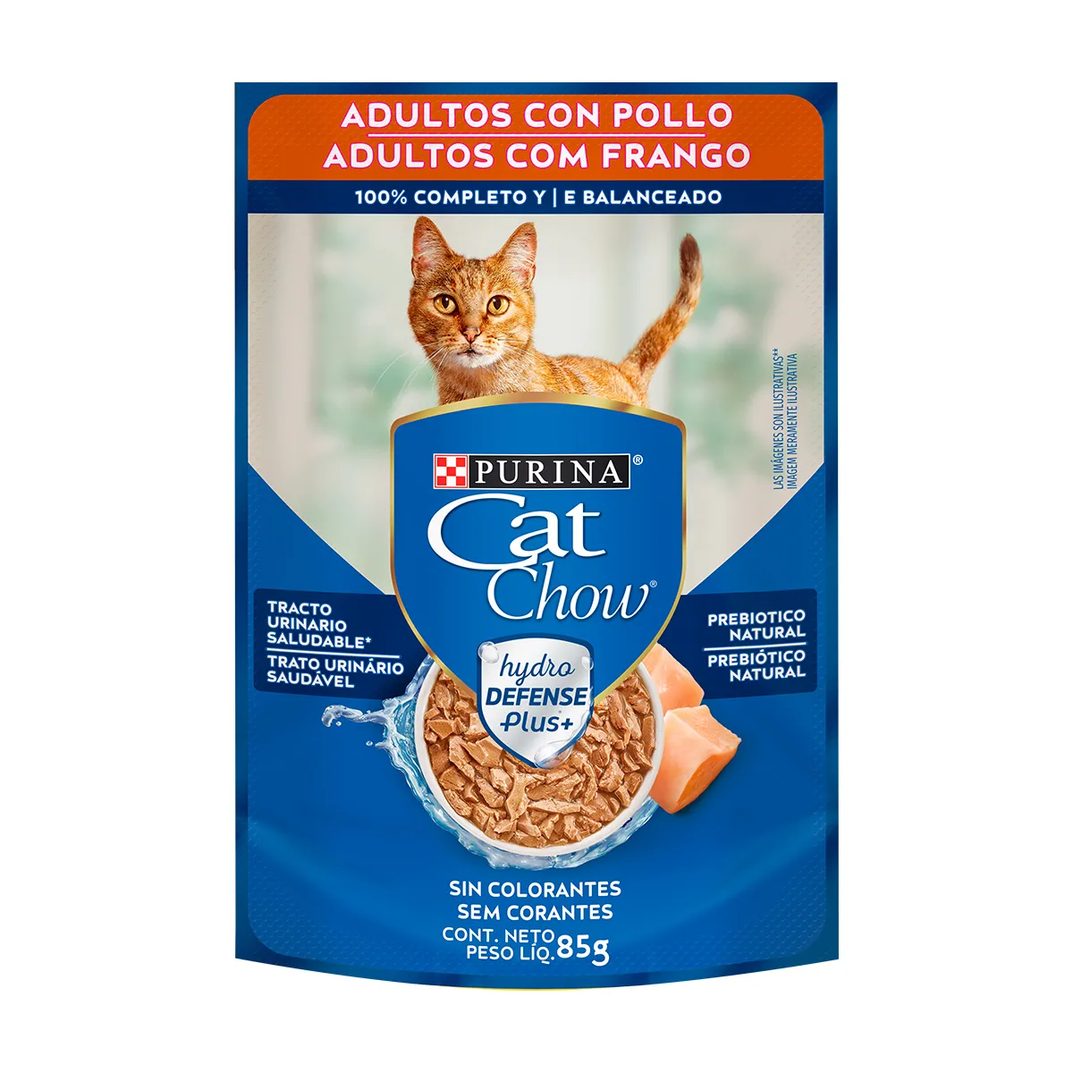 Embalagem de Cat Chow para Gato Adulto Sabor Frango ao Molho