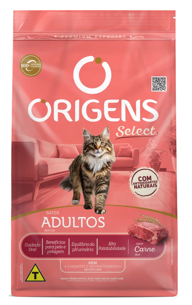 Embalagem de Origens Premium Especial Select Gatos Adultos Sabor Carne