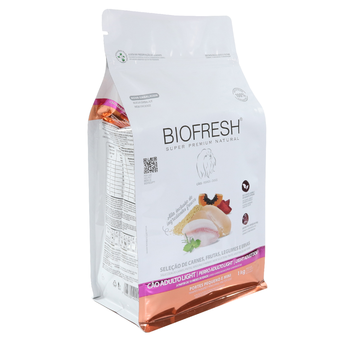 Embalagem de Biofresh Cão Adulto Raças Minis e Pequenas Mix de Carnes, Frutas e Vegetais