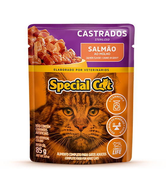 Embalagem de Special Cat Gatos Castrados Sabor Salmão (Sachê)