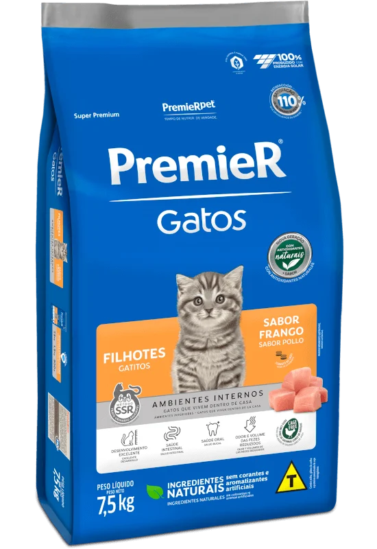 Embalagem de PremieR Gatos Filhotes Frango