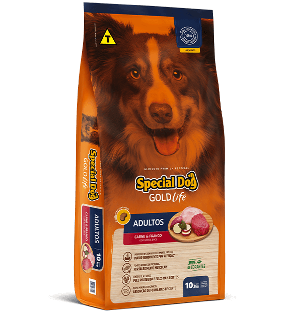 Embalagem de Special Dog Gold Life Adultos Carne e Frango