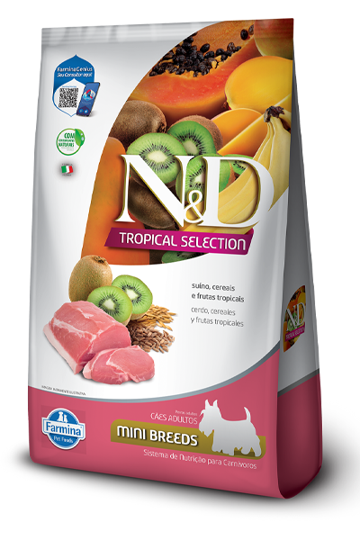 Embalagem de N&D Tropical Selection Canine Suíno Adult Mini