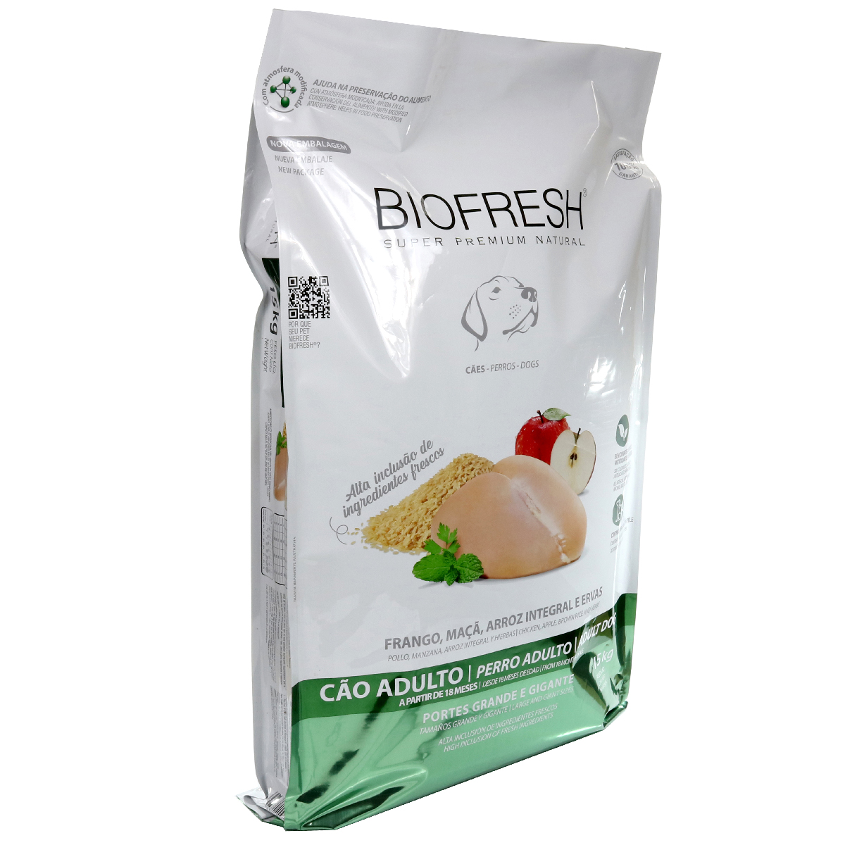 Embalagem de Biofresh Cão Adulto Raças Grandes e Gigantes Frango, Maçã e Arroz Integral