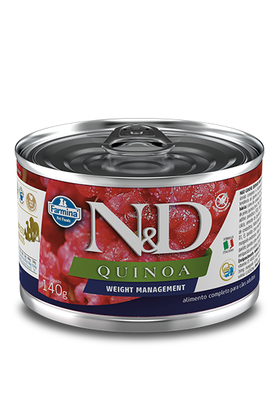 Embalagem de N&D Quinoa Canine Controle de Peso Wet Food