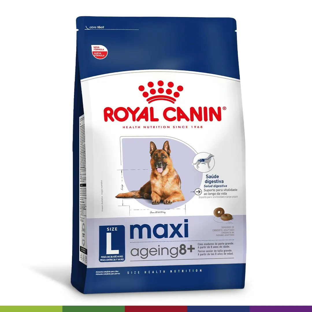 Embalagem de Royal Canin Maxi Ageing 8+