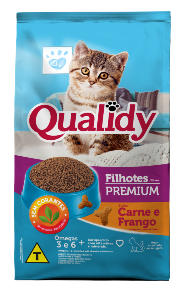 Embalagem de Qualidy Premium Gatos Filhotes Sabor Carne e Frango