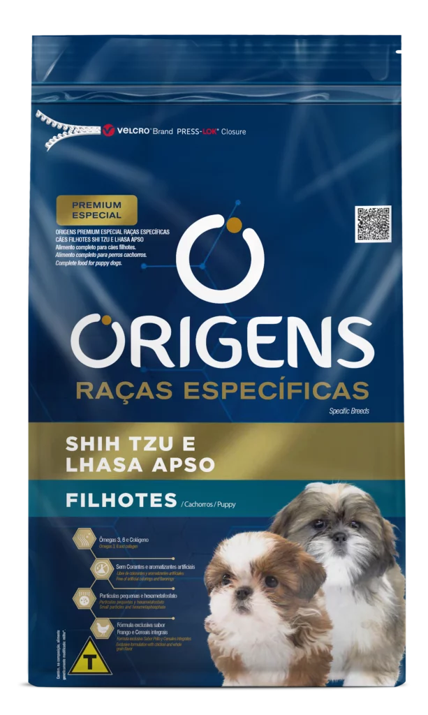 Embalagem de Origens Premium Especial Raças Específicas Cães Filhotes Shih Tzu e Lhasa Apso