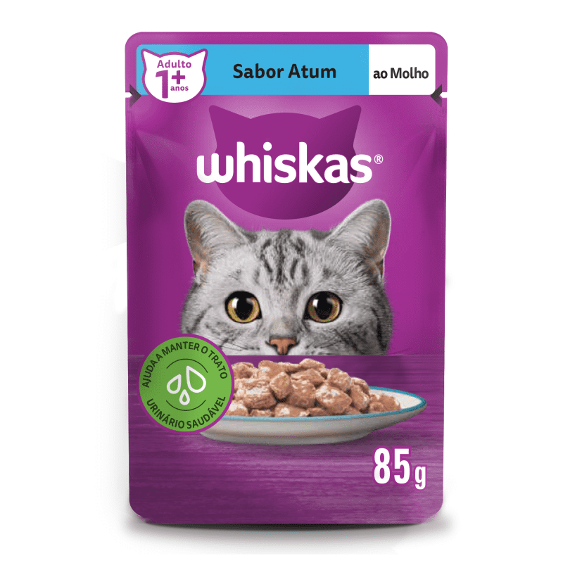 Embalagem de Whiskas Sachê Atum ao Molho para Gatos Adultos