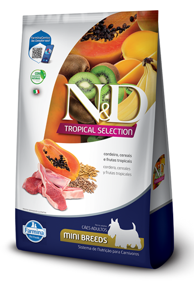 Embalagem de N&D Tropical Selection Canine Cordeiro Adult Mini