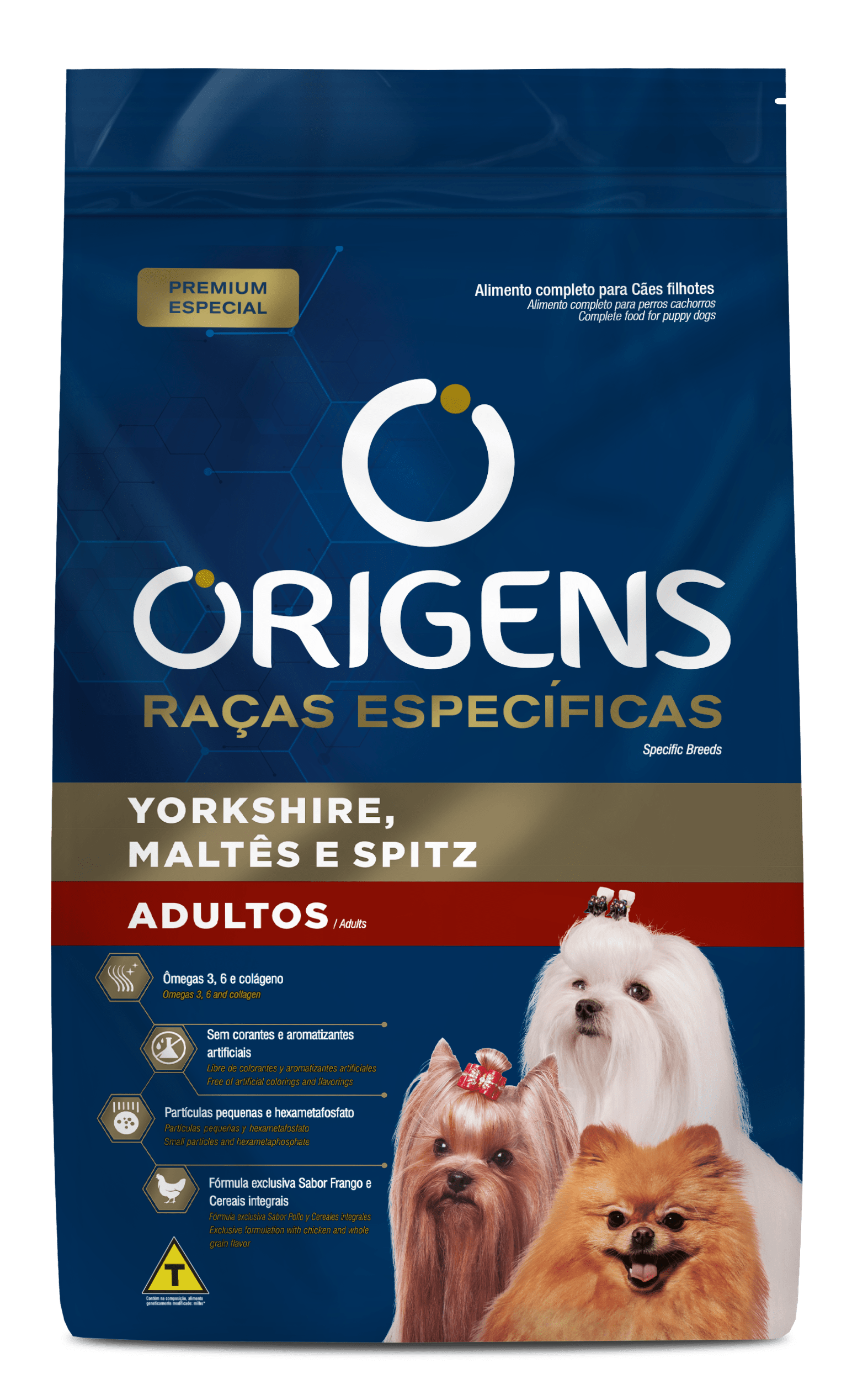 Embalagem de Origens Premium Especial Raças Específicas Cães Adultos Yorkshire, Maltês e Spitz