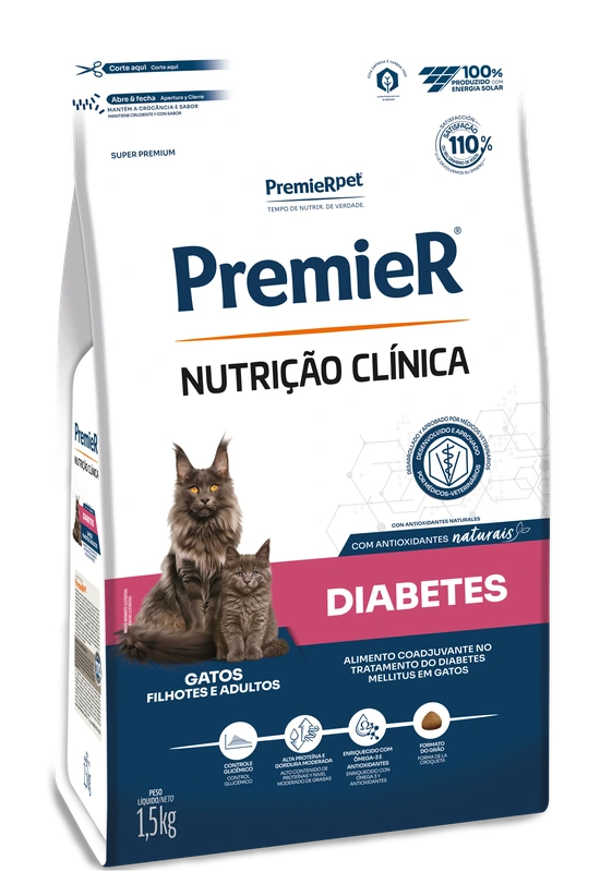 Packshot oficial de PremieR Nutrição Clínica Gatos Diabetes