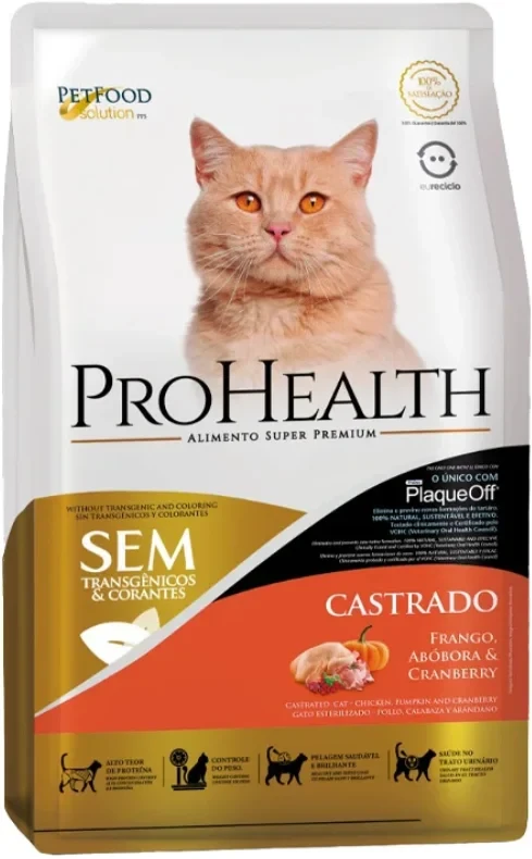 Embalagem de ProHealth Gatos Castrados Frango