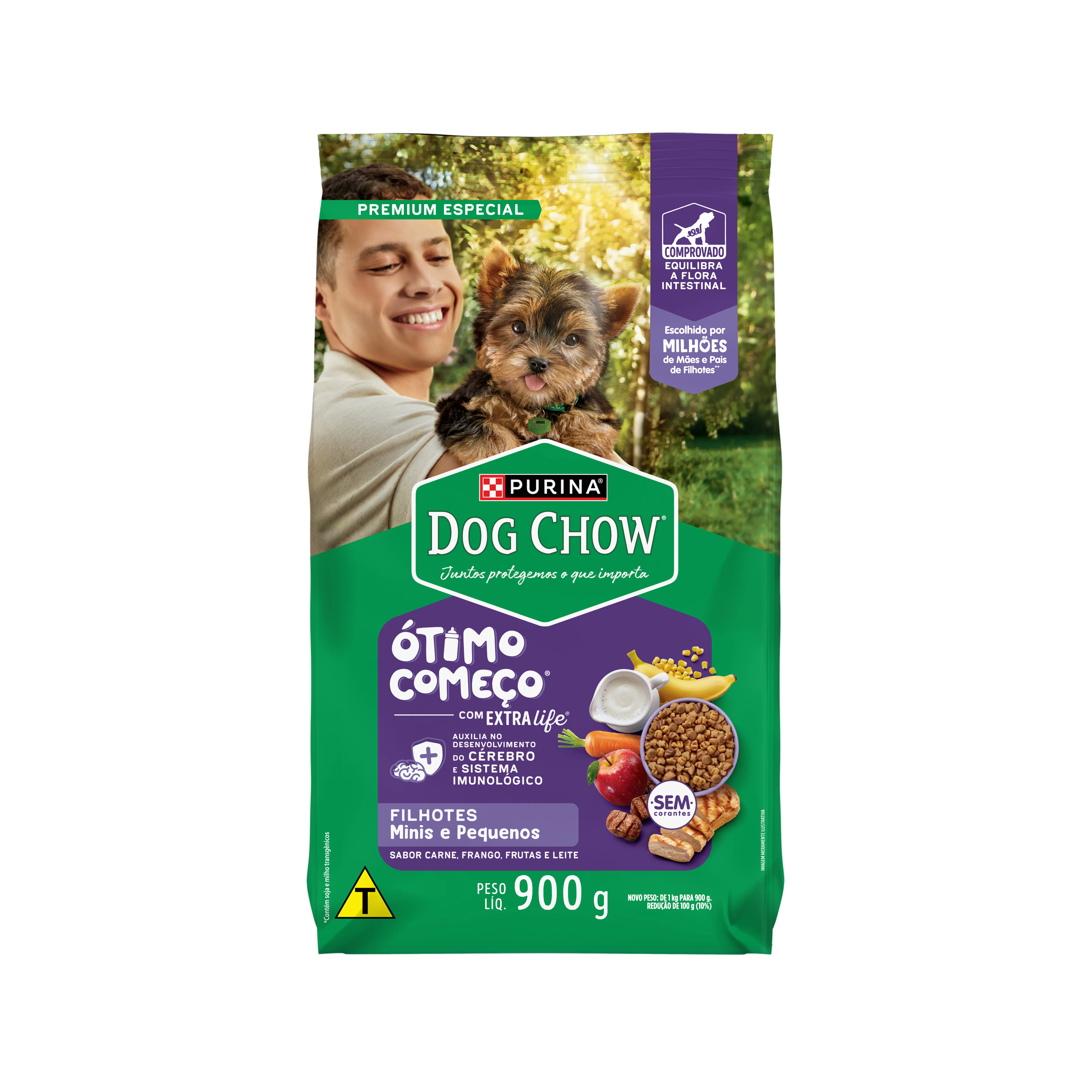 Embalagem de Purina Dog Chow Ótimo Começo Filhotes Minis & Pequenos Carne, Frango & Arroz