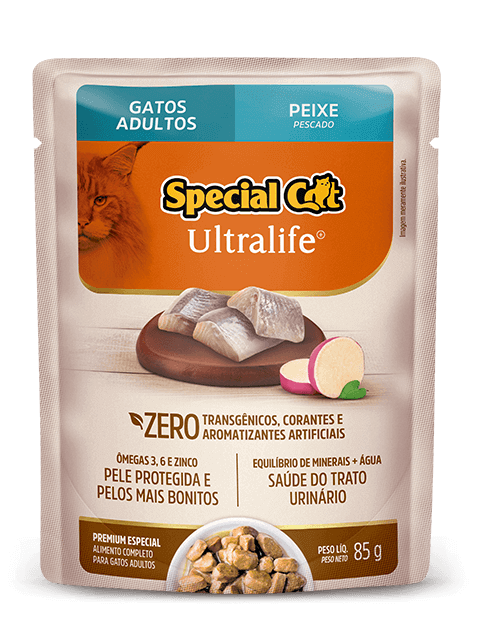 Embalagem de Special Cat Ultralife Gatos Adultos Sabor Peixe (Sachê)