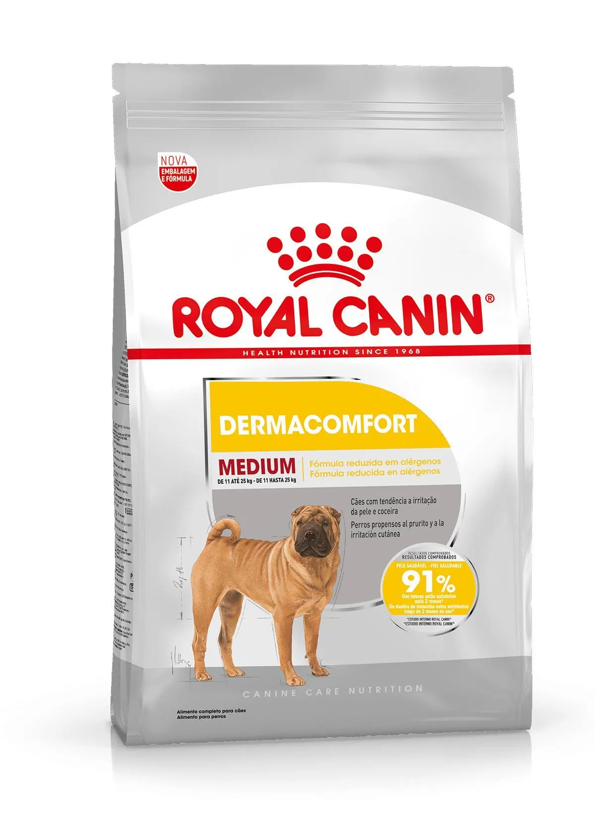 Embalagem de Royal Canin Medium Dermacomfort