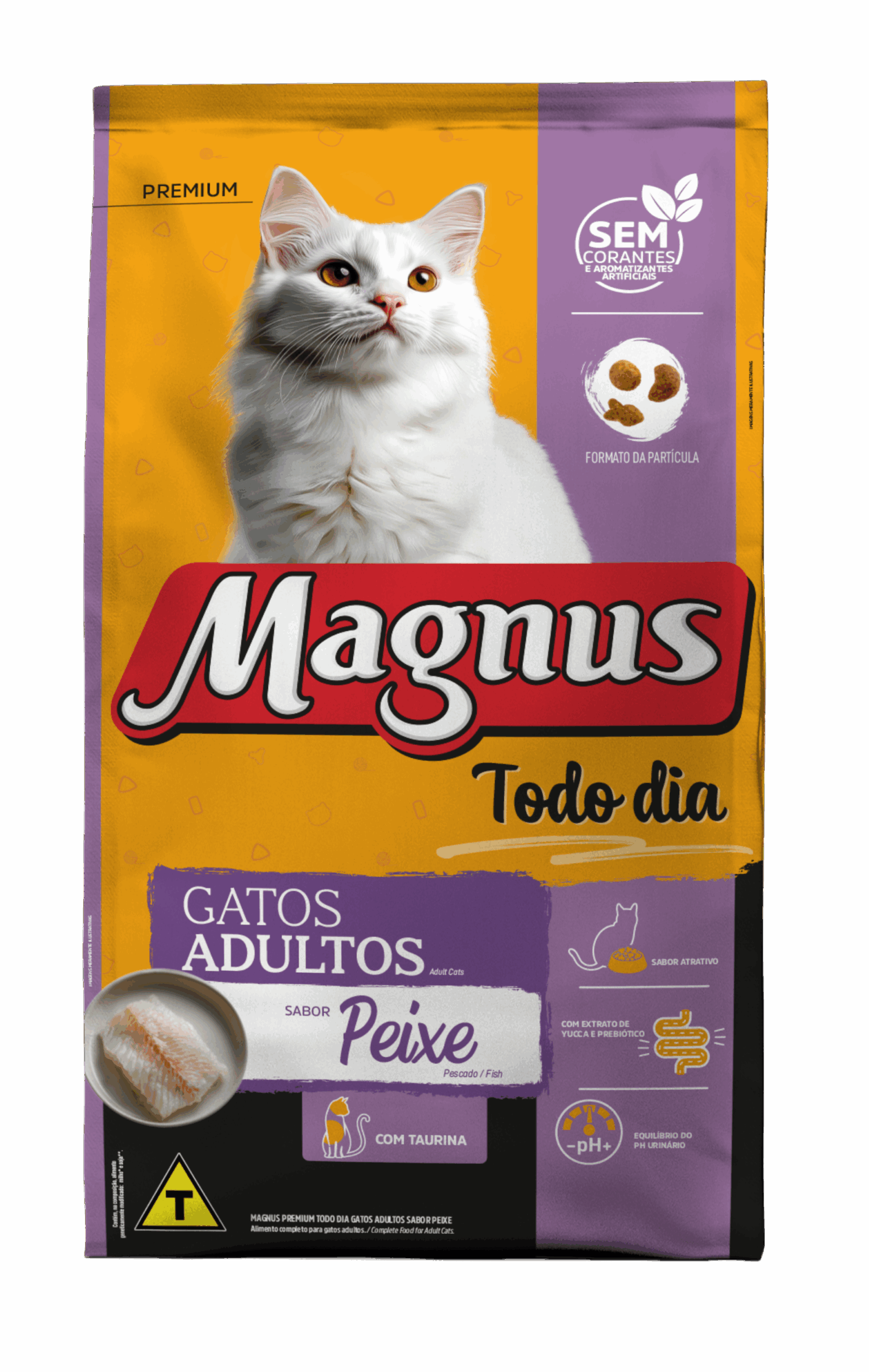Embalagem de Magnus Premium Todo Dia Gatos Adultos Sabor Peixe