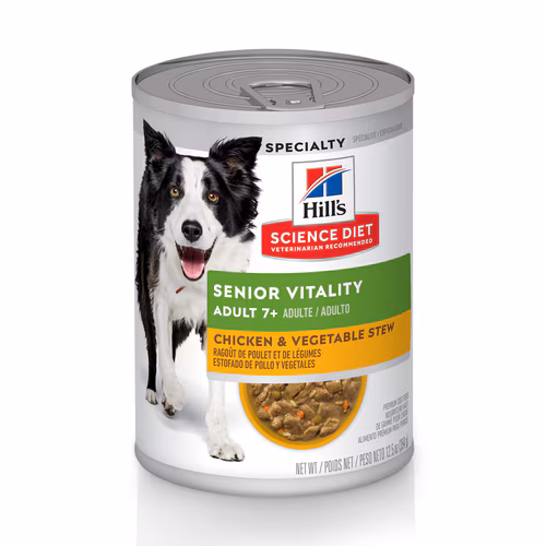 Embalagem de Hill's Science Diet Vitalidade Sênior Cães Idosos Alimento Úmido