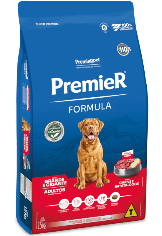 Embalagem de PremieR Formula Cães Adultos Porte Grande e Gigante Carne