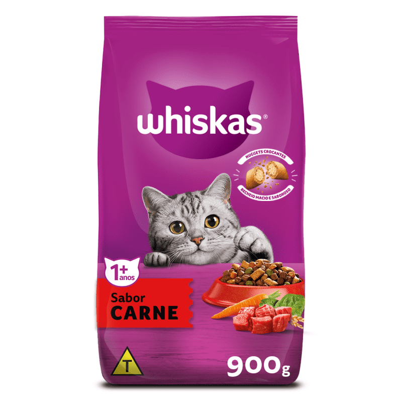 Embalagem de Whiskas Carne Gatos Adultos