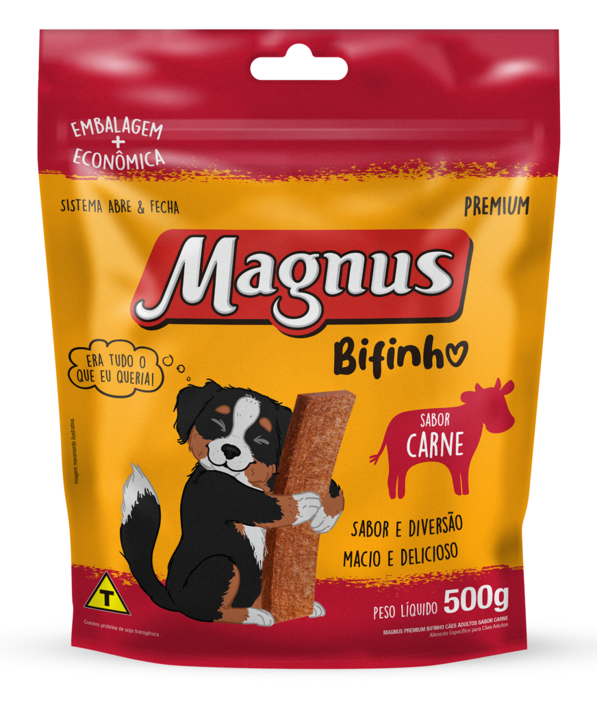 Packshot oficial de Magnus Bifinhos Cães Sabor Carne