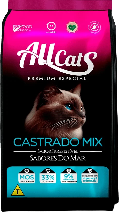 Embalagem de AllCats Gato Adultos Castrados Mix