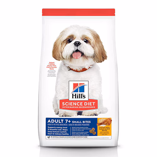 Embalagem de Hill's Science Diet Adulto 7+ Pedaços Pequenos Cães Idosos