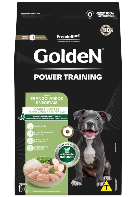Embalagem de GoldeN Power Training Cães Filhotes Frango & Arroz