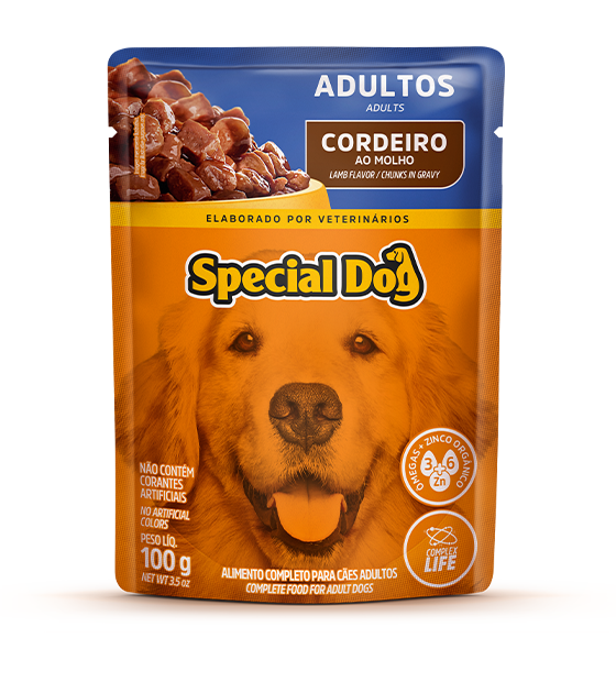 Embalagem de Special Dog Cães Adultos Sabor Cordeiro (Sachê)